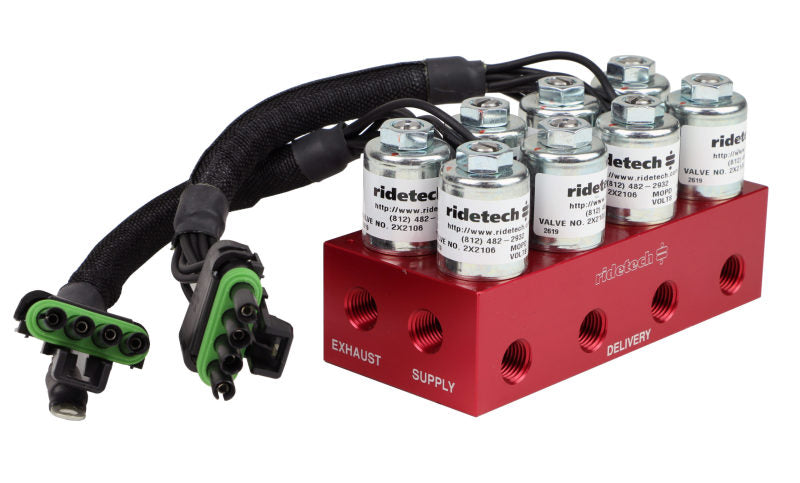 RID Air Control System - Ridetech RidePro E5 Air Ride Suspension Control System 3 Gallon Single Compressor 1/4in Valves