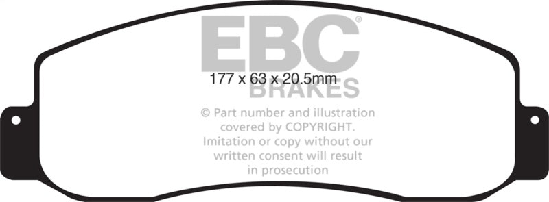 EBC Greenstuff Brake Pad Sets - EBC 05-07 Ford F250 (inc Super Duty) 5.4 (2WD) Greenstuff Front Brake Pads