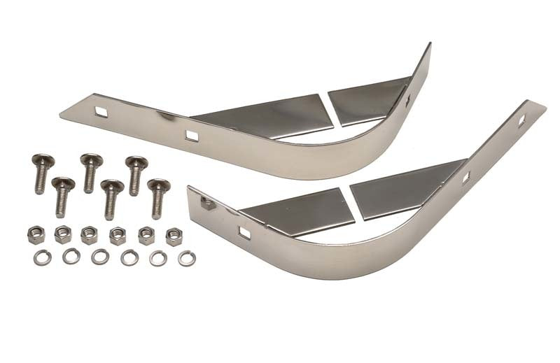 KEN Body Armor - Kentrol 55-86 Jeep CJ Rear Body Guard Pair - Polished Silver