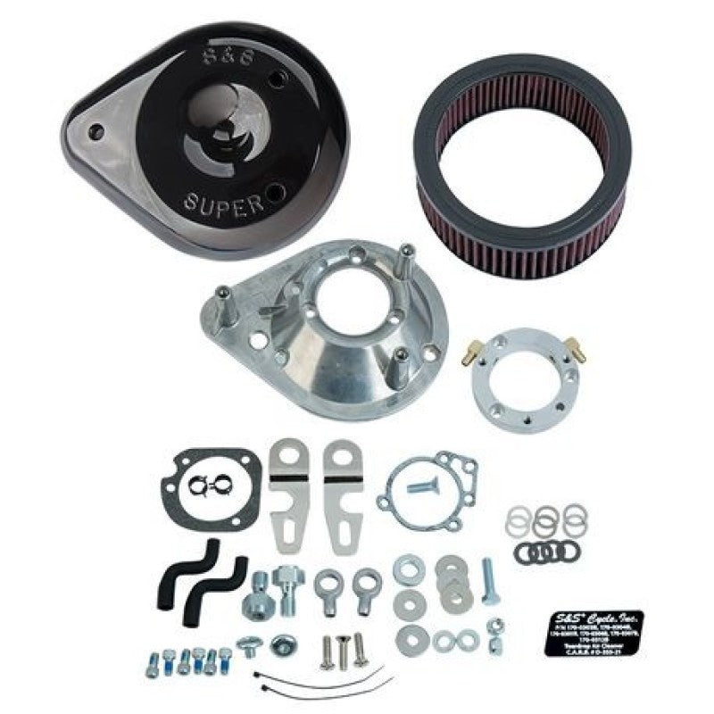 SSC Air Cleaner Kits - S&S Cycle 2007+ XL Sportster Models w/ Stock EFI Teardrop Air Cleaner Kit - Gloss Black