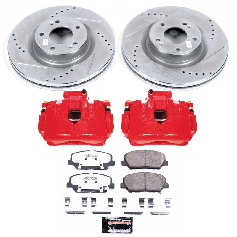 PSB Z26 Street Kit w/Cals - Power Stop 10-16 Hyundai Genesis Coupe Front Z26 Street Warrior Brake Kit w/Calipers