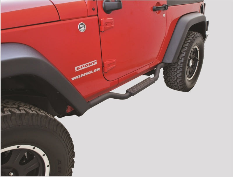 RAM Slimline Side Bars - Rampage 2007-2018 Jeep Wrangler(JK) Side Bar Drop Step Slimline - Black