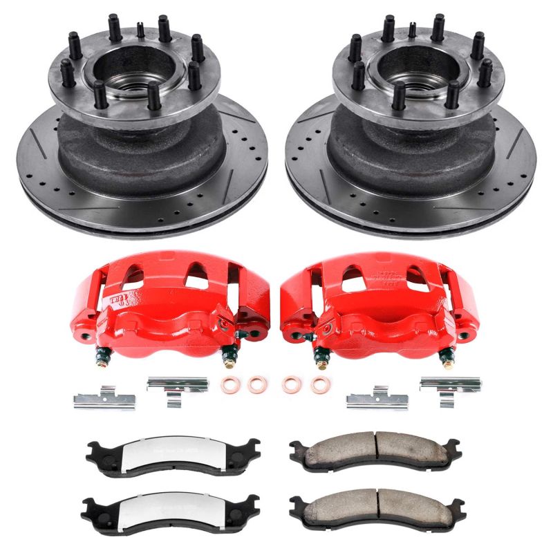 PSB Evolution Drill/Slot Rotor - Power Stop 03-05 Ford E-350 Club Wagon Front Z36 Truck & Tow Kit w/Cals