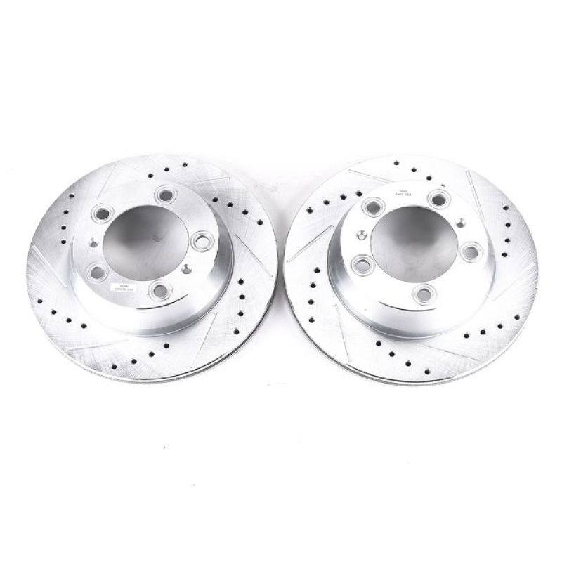 PSB Evolution Drill/Slot Rotor - Power Stop 17-19 Porsche 718 Boxster Rear Evolution Drilled & Slotted Rotors - Pair