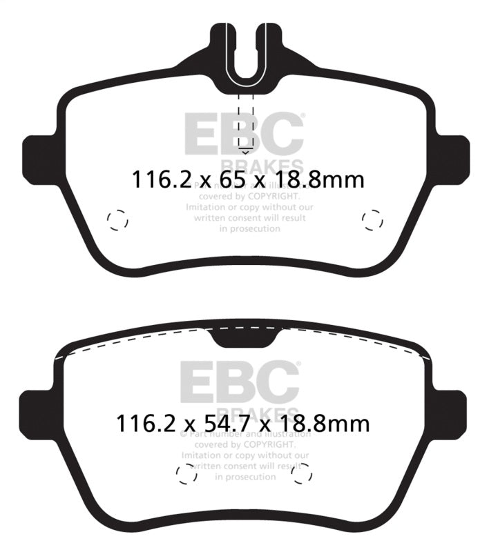 EBC Redstuff Brake Pad Sets - EBC 14+ Mercedes-Benz S550 4.7 Twin Turbo Redstuff Rear Brake Pads