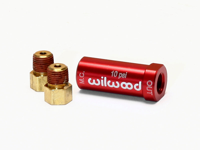 WIL Residual Pressure Valve - Wilwood Residual Pressure Valve - New Style w/ Fittings - 10# / Red