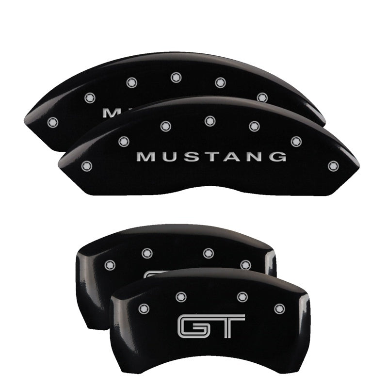 MGP Caliper Covers 4 Logo - MGP 4 Caliper Covers Engraved Front Mustang Engraved Rear S197/GT Black finish silver ch