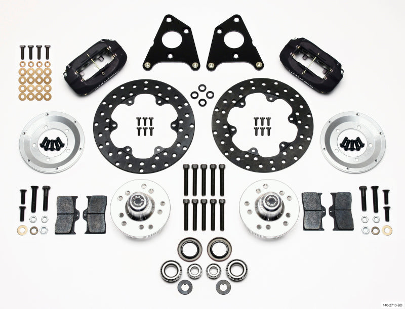 WIL Dynalite Brake Kit - Wilwood Forged Dynalite Front Drag Kit Drilled Rotor CPD 65-72 A w/10in Drum