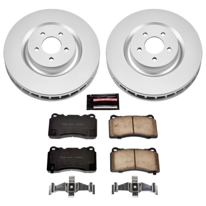 PSB Z17 Evolution Coated Kit - Power Stop 07-14 Ford Mustang Front Z17 Evolution Geomet Coated Brake Kit