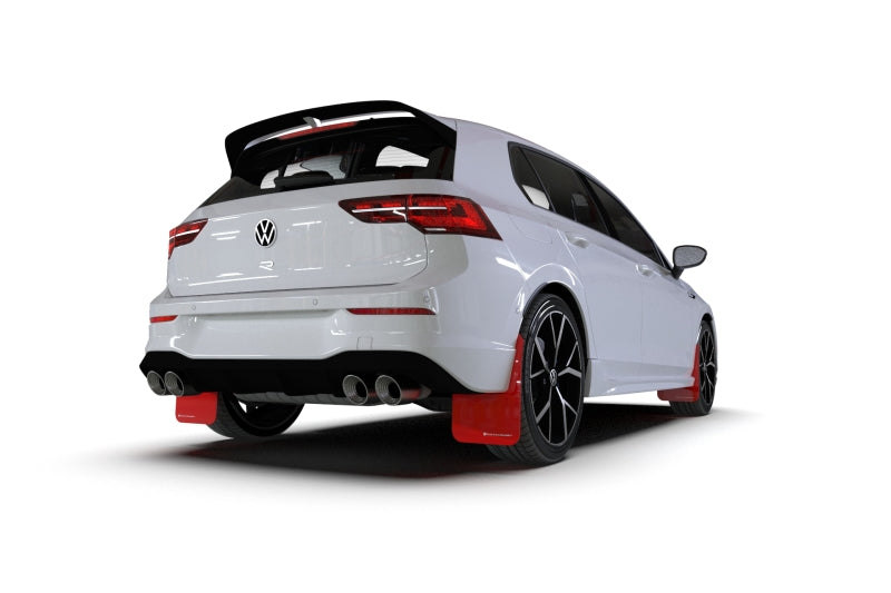 RAL UR Blk Flap/Rd Logo - Rally Armor 22-25 VW MK8 Golf GTI/R Black UR Mud Flap w/Red Logo