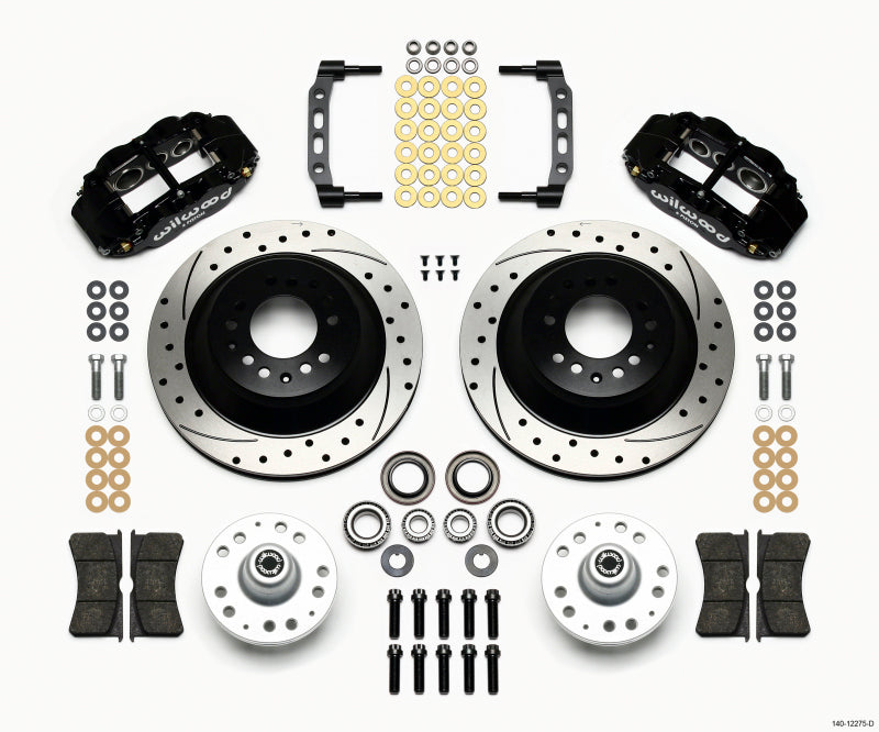 WIL Superlite Brake Kit - Wilwood Narrow Superlite 6R Front Hub & 1PC Rtr Kit 12.88in Drilled 74-80 Pinto Disc Spindle only