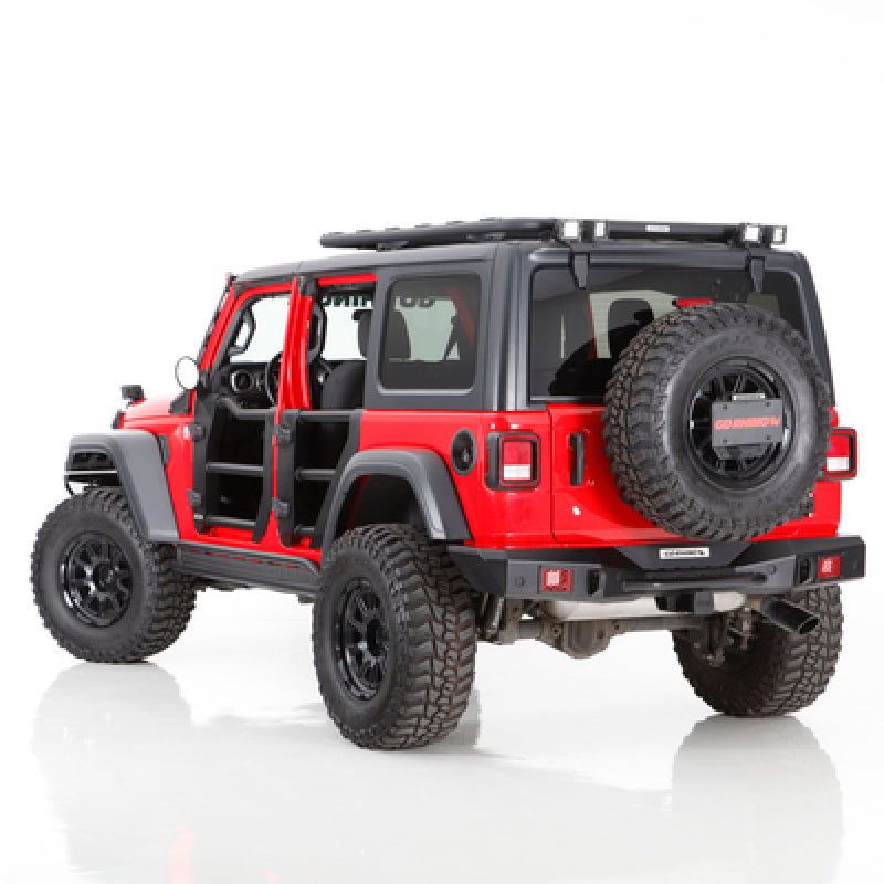 GOR Spare Tire Carriers - Go Rhino 08-22 Jeep Wrangler JL/JLU Body Mount Spare Tire Carrier - Tex. Blk