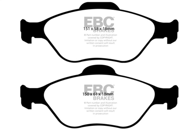 EBC Greenstuff Brake Pad Sets - EBC 08+ Lotus 2-Eleven 1.8 Supercharged Greenstuff Front Brake Pads