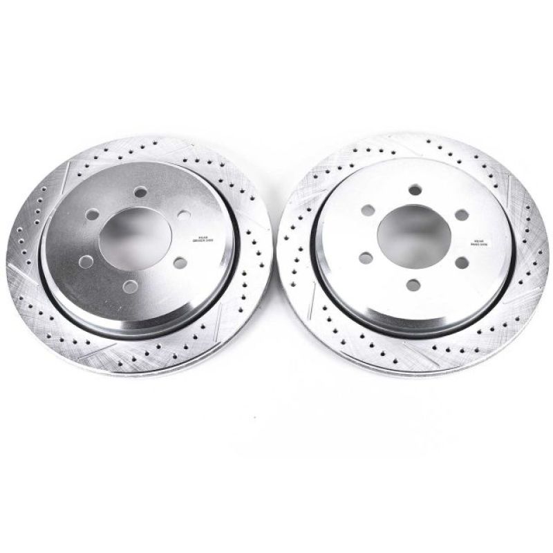 PSB Evolution Drill/Slot Rotor - Power Stop 02-06 Ford Expedition Rear Evolution Drilled & Slotted Rotors - Pair
