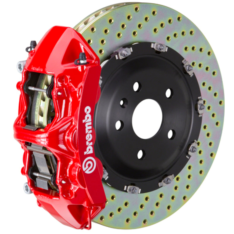 BRB Big Brake Kits - Brembo 04-08 S4 (B6/B7) Front GT BBK 6 Piston Cast 365x34 2pc Rotor Drilled-Red