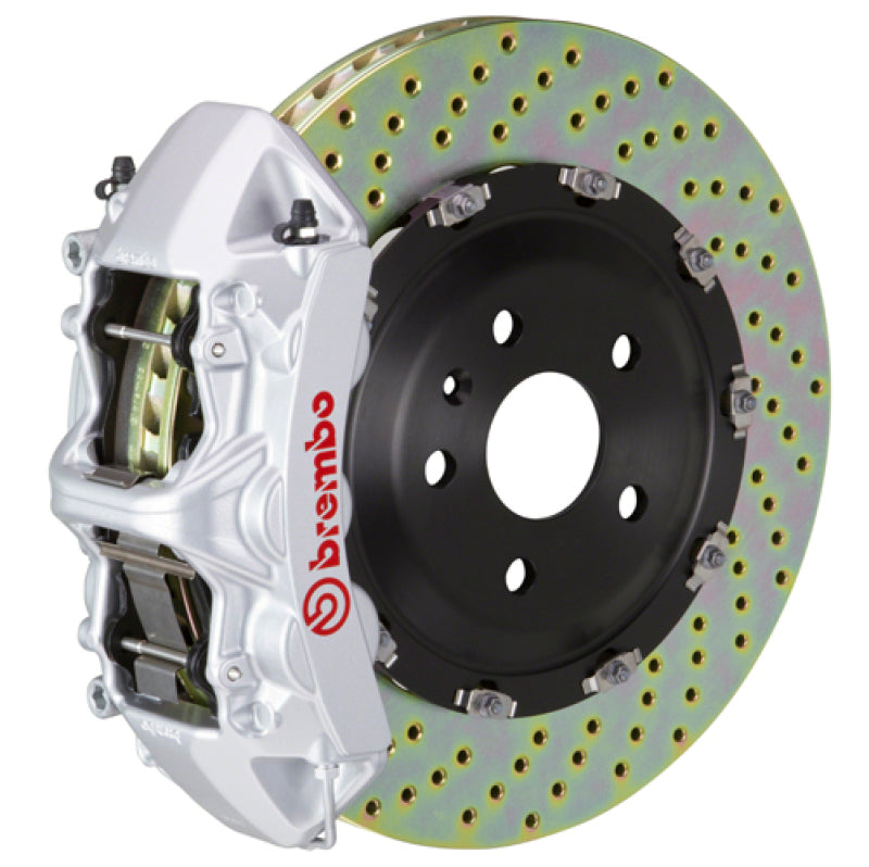 BRB Big Brake Kits - Brembo 07-18 Wrangler/Unlimited Front GT BBK 6 Piston Cast 365x34 2pc Rotor Drilled-Silver