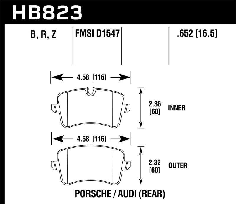 HAWK Ceramic Brake Pad Sets - Hawk 13-17 Audi S6/S7/S8 / 12-17 Audi A6 Quattro/A7 Quattro Performance Ceramic Rear Brake Pads