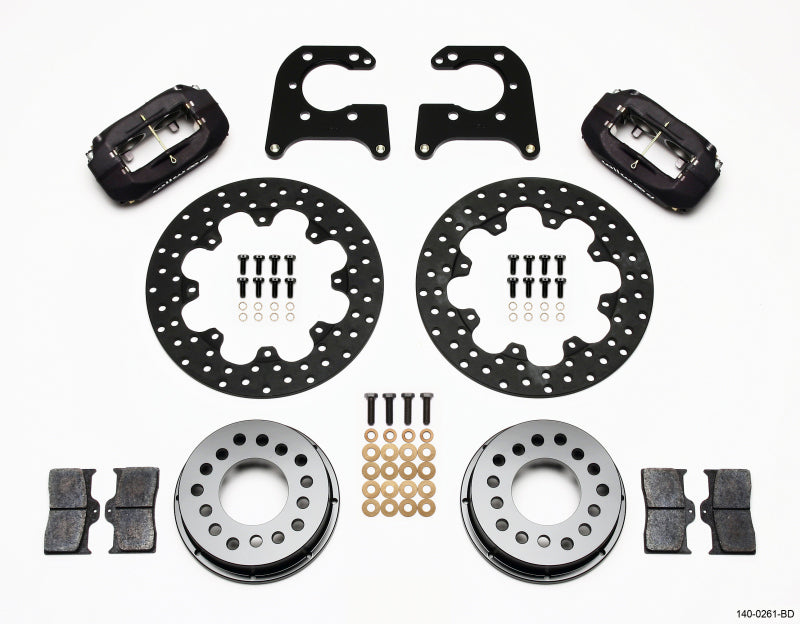 WIL Dynalite Brake Kit - Wilwood Forged Dynalite Rear Drag Kit Drilled Rotor Big Ford 2.36in Offset