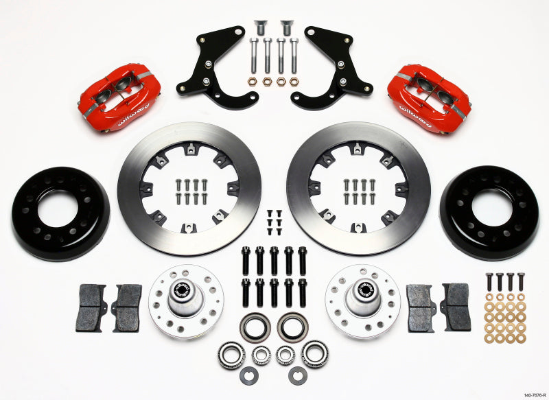 WIL Dynalite Brake Kit - Wilwood Forged Dynalite Front Kit 12.19in Red 55-57 Chevy