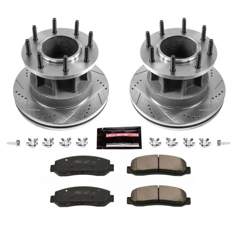 PSB Evolution Drill/Slot Rotor - Power Stop 07-11 Ford F-350 Super Duty Front Z23 Evolution Brake Kit
