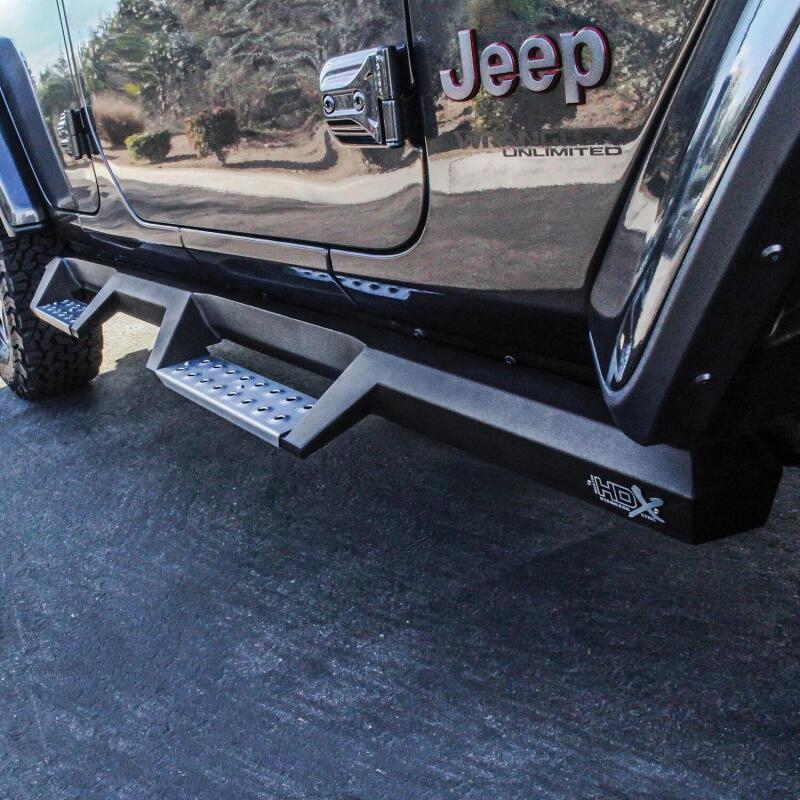 WES Nerf Bars - HDX Drop - Westin/HDX 2018 Jeep Wrangler JL Unlimited Drop Nerf Step Bars - Textured Black