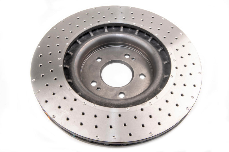 DBA 4000 Slot&Drill Rotors - DBA 2018 Kia Stinger w/ Brembo Brakes Front Drilled & Dimpled 4000 Series Rotor