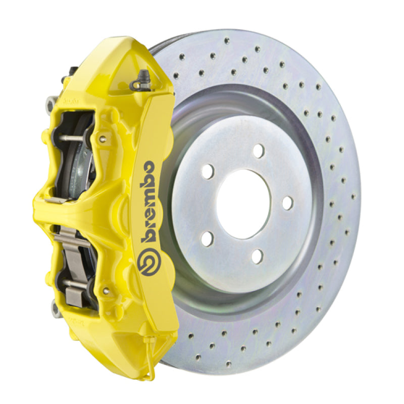 BRB Big Brake Kits - Brembo 66-89 911S/SC/Carrera Front GT BBK 4 Piston Cast 323x28 1pc Rotor Drilled- Yellow