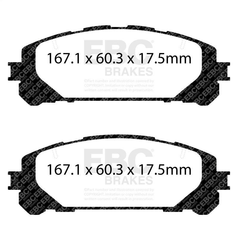 EBC Ultimax2 Brake Pad Sets - EBC 2020+ Toyota Highlander 2.5L Hybrid Ultimax Front Brake Pads