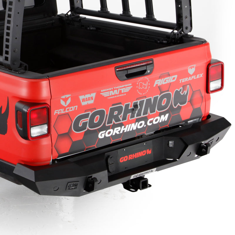 GOR Trailine Bumper - Go Rhino 20-22 Jeep Gladiator JT Trailine Rear Full Width Bumper - Tex. Blk