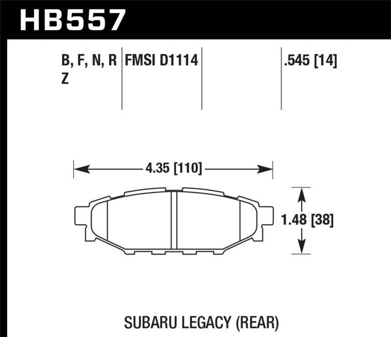 HAWK Ceramic Brake Pad Sets - Hawk 08 WRX Rear Performance Ceramic Street Brake Pads
