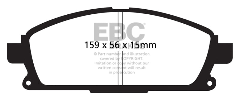 EBC Ultimax2 Brake Pad Sets - EBC 01 Infiniti Q45 4.1 Ultimax2 Front Brake Pads