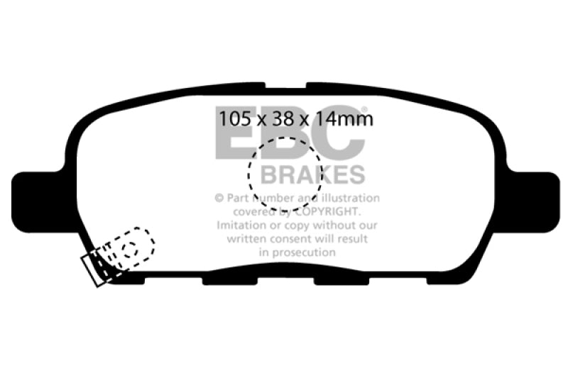 EBC Yellowstuff Brake Pad Sets - EBC 08-13 Infiniti EX35 3.5 Yellowstuff Rear Brake Pads