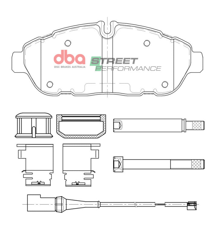 DBA SP Performance Brake Pads - DBA 20-22 Ford Transit-150 AWD (6 Lug) Front SP Performance Brake Pads