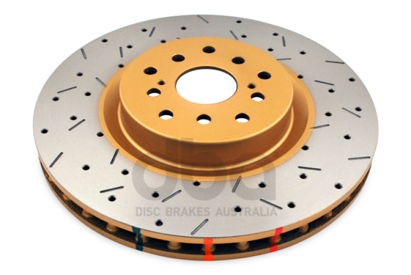 DBA 4000 Slot&Drill Rotors - DBA 04-12 Subaru STi/2017 BRZ w/Perf. Pkg. 10 Stud Hole Front Drilled & Slotted 4000 Series Rotor
