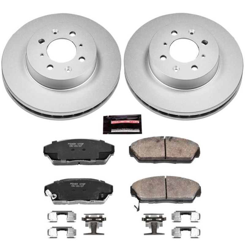 PSB Z17 Evolution Coated Kit - Power Stop 90-93 Acura Integra Front Z17 Evolution Geomet Coated Brake Kit
