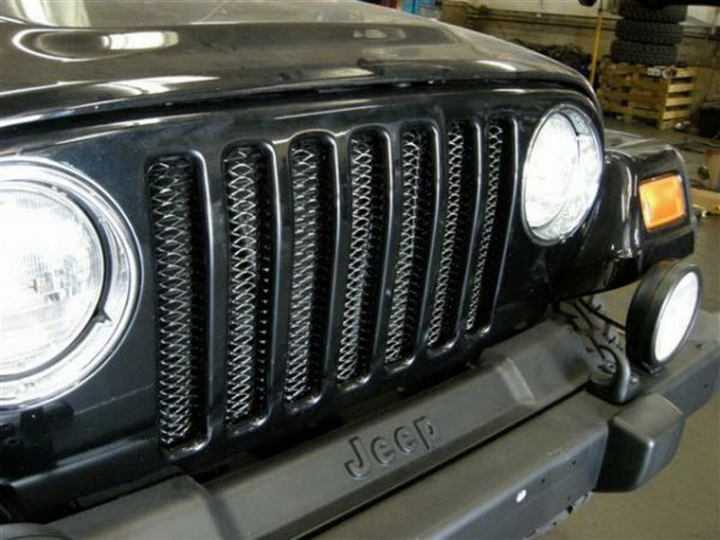 RAM Grille - Rampage 1997-2006 Jeep Wrangler(TJ) Grille 3D Single Piece - Black