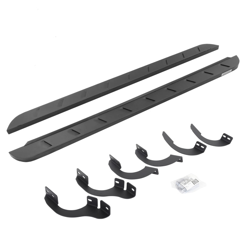 GOR RB10 Slim Running Boards - Go Rhino 14-22 Toyota 4Runner (No Ltd/Nghtshd) RB10 Slim Running Boards Kit (w/Brackets) - Tex. Blk