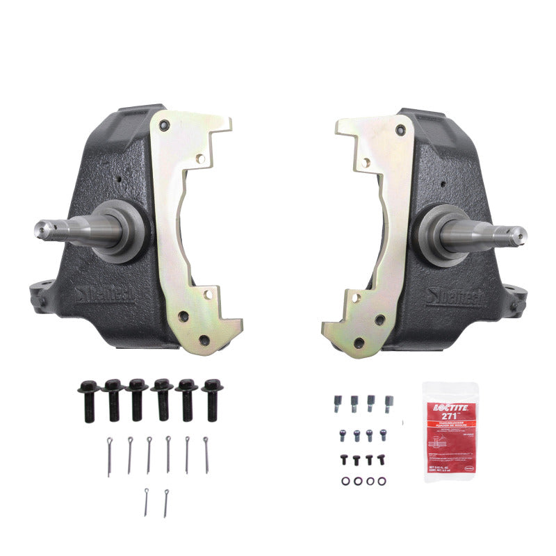 BT Drop Spindle Set - Belltech 88-98 Chevy 1500 3in. Drop Spindle Set (Single Piston Brake Setup)