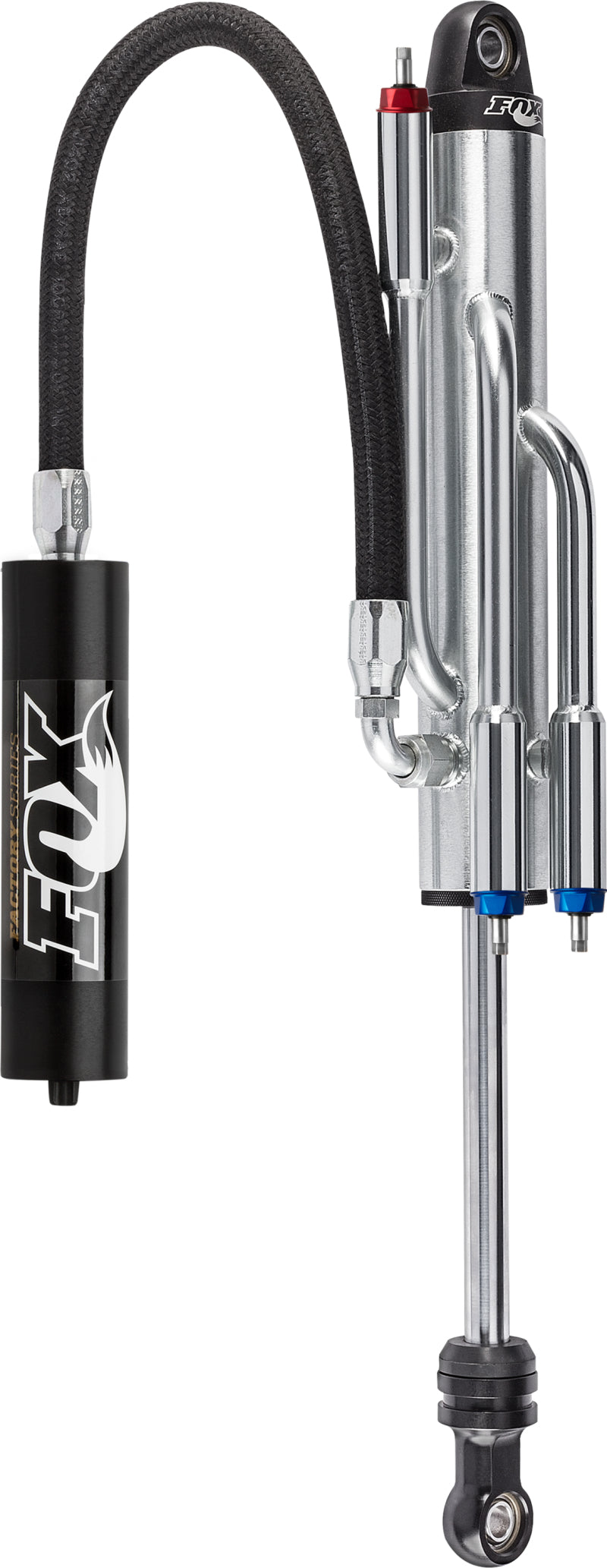 FOX 2.5 Factory Bypass Shock - Fox 2.5 Factory Series 10in. Remote Res. 3-Tube Bypass Shock (2 Cmp/1 Reb) 7/8in. Shft(21/70) - Blk