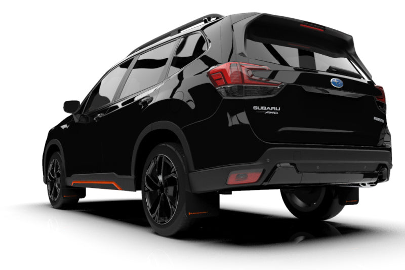 RAL UR Blk Flap/Orange Logo - Rally Armor 19-21 Subaru Forester Black UR Mud Flap w/ Orange Logo