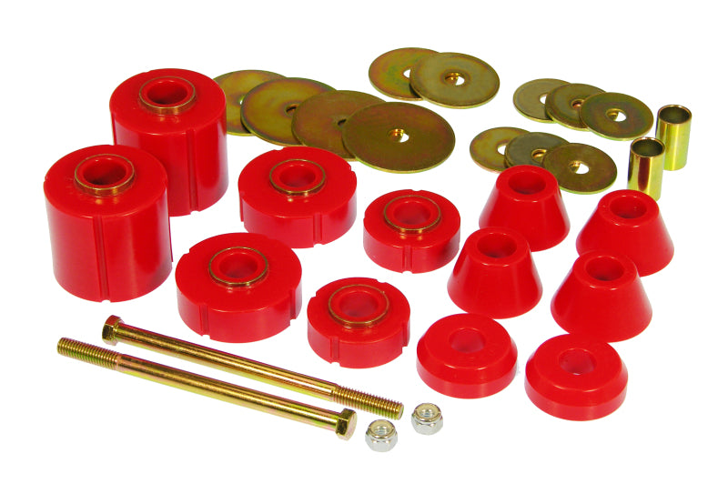 PRO Body/Subframe Bush - Red - Prothane 67-72 GM Body Mount 12 Bushing Kit - Red