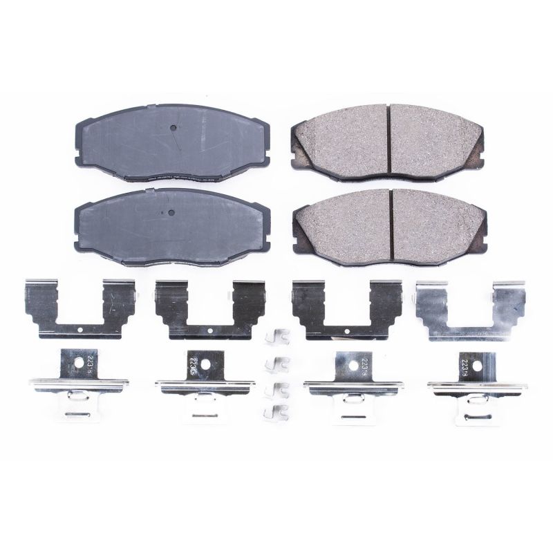 PSB Z17 Evolution Brake Pads - Power Stop 93-98 Toyota T100 Front Z17 Evolution Ceramic Brake Pads w/Hardware