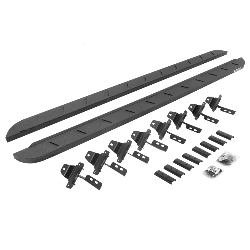 GOR RB10 Slim Running Boards - Go Rhino 20-22 Jeep Gladiator JT 4DR RB10 Slim Running Boards Kit (Incl. Brackets) - Bedliner Coat