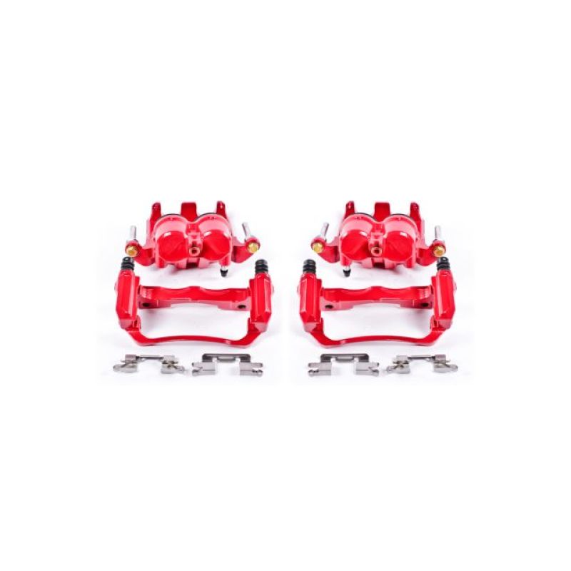 PSB Red Calipers - Power Stop 05-18 Nissan Frontier Front Red Calipers w/Brackets - Pair