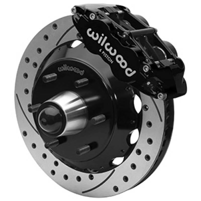 WIL Superlite Brake Kit - Wilwood 63-87 C10 CPP Spindle FNSL6R Front BBK 13in Drilled/Slotted 6x5.5 BC - Black