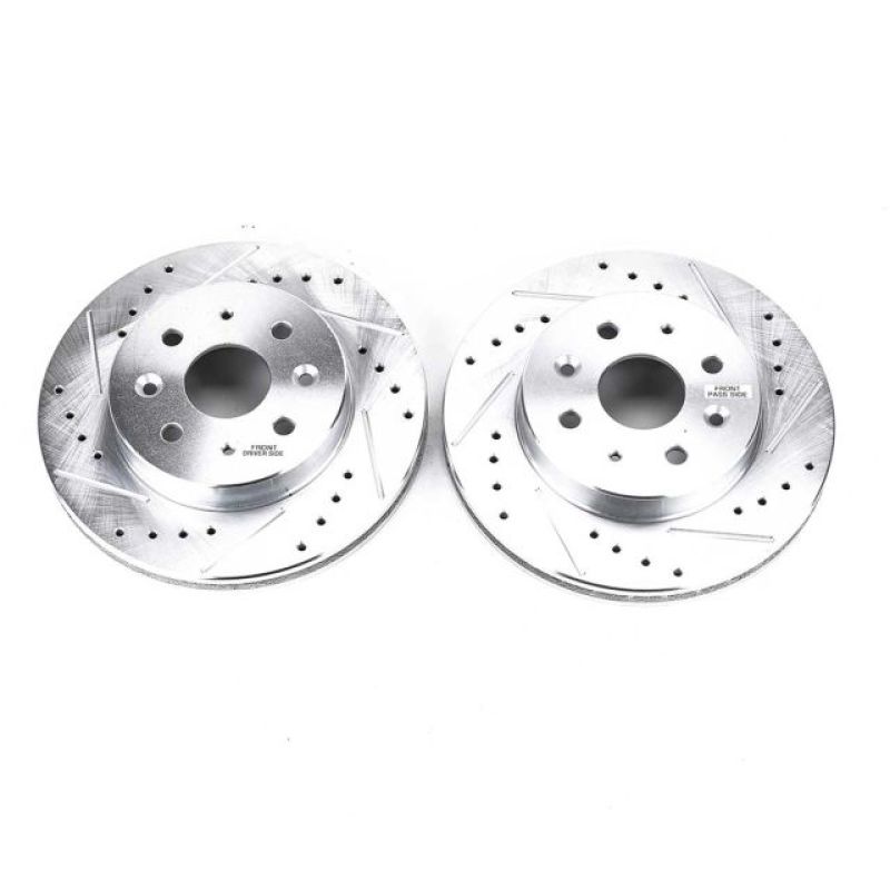 PSB Evolution Drill/Slot Rotor - Power Stop 03-05 Kia Rio Front Evolution Drilled & Slotted Rotors - Pair