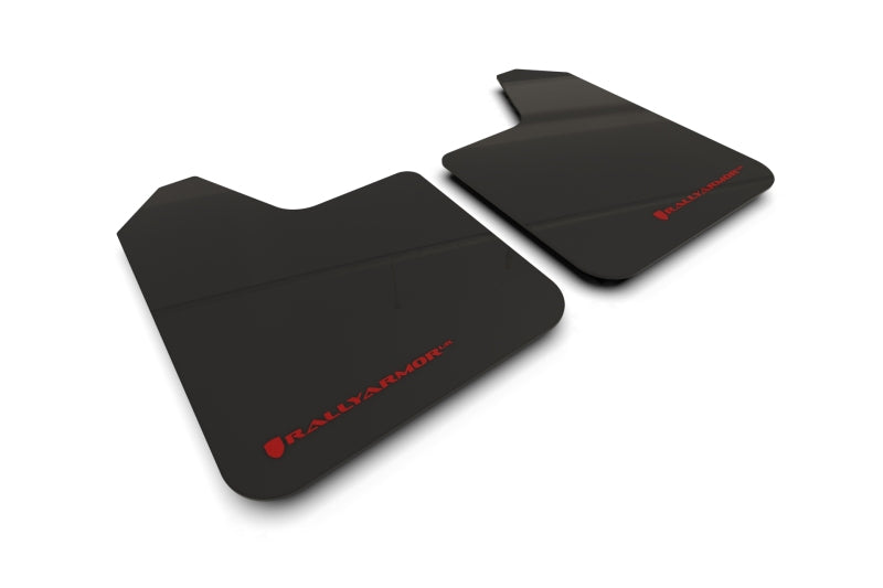 RAL UR Blk Flap/Rd Logo - Rally Armor Universal UR Black Mud Flap Red Logo - Pair