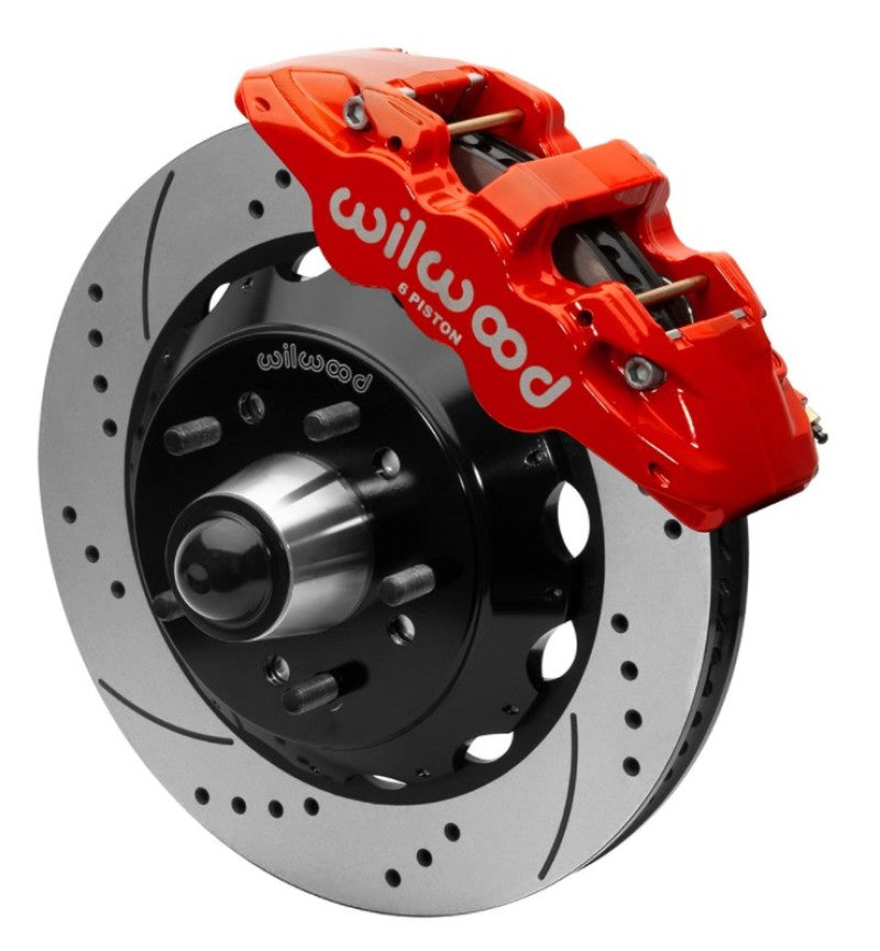 WIL Aero Brake Kit - Wilwood AERO6 Front Truck Kit 14.00in Red 88-98 GMC Truck C1500/C2500