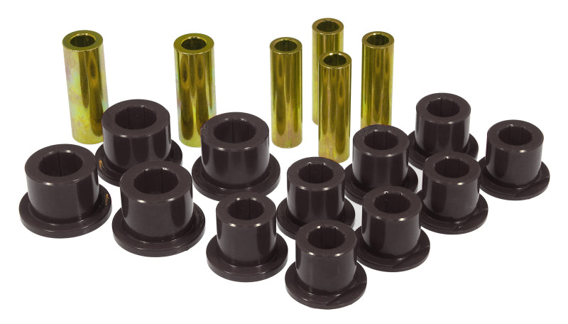 PRO Spring/Shackle Bush- Blk - Prothane 99-04 Ford F250 SD 4wd Rear Leaf Spring Bushings - Black