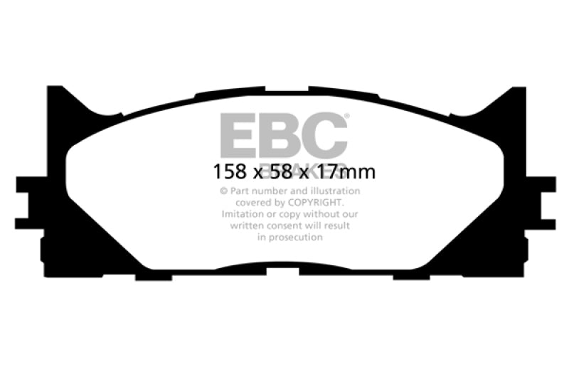 EBC Yellowstuff Brake Pad Sets - EBC 12-17 Toyota Camry 2.5L Yellowstuff Front Brake Pads